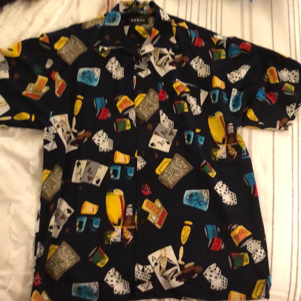 Lucky casino/card night shirt L